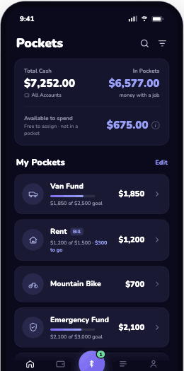 Pockets app dashboard